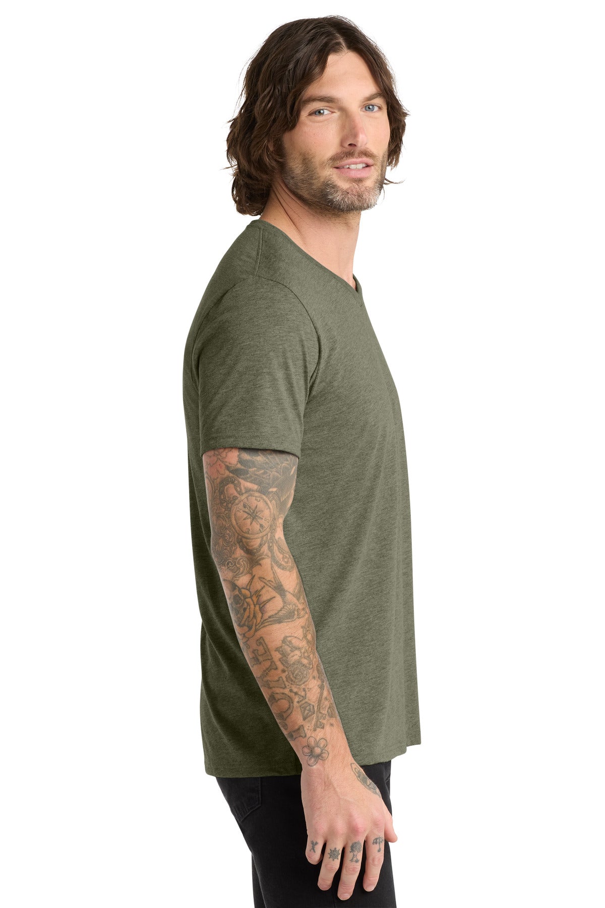 Olive You Grn Allmade Unisex Tri-Blend V-Neck Tee AL2014 plain