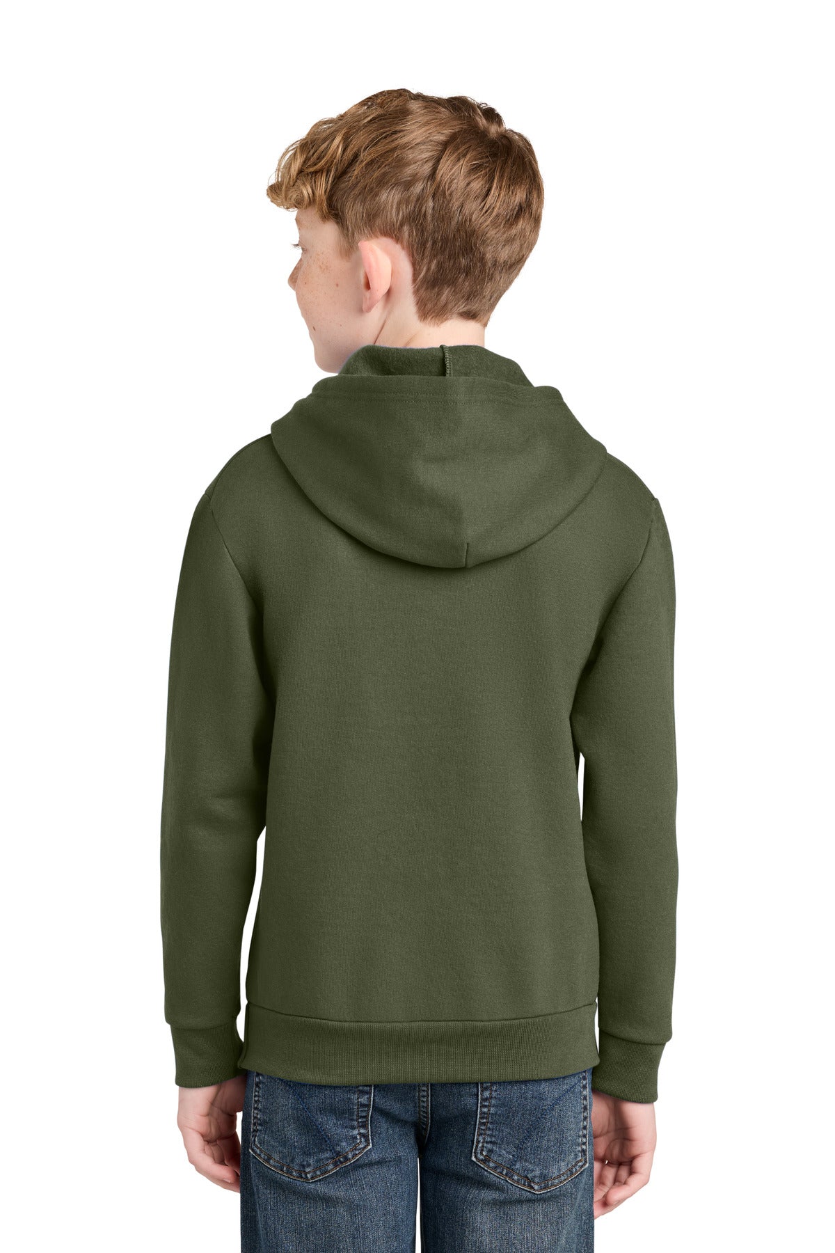 OlvDrabGn Port & Co Youth Easy Fleece Pullover Hooded Sweatshirt PC68YH