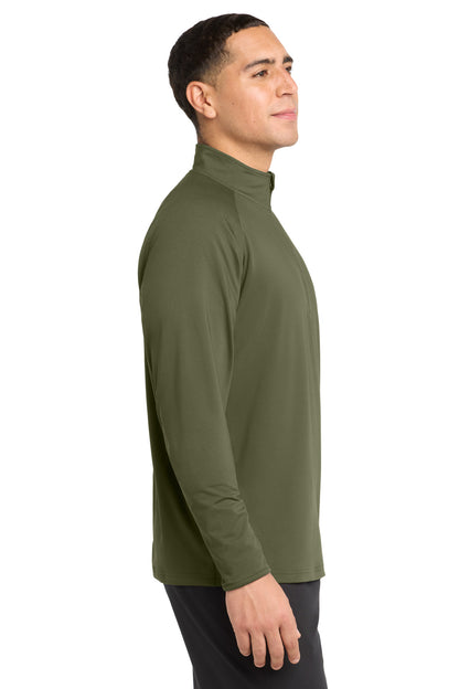 OlvDrabGn Sport-Tek Sport-Wick Stretch 1/4-Zip Pullover. ST850