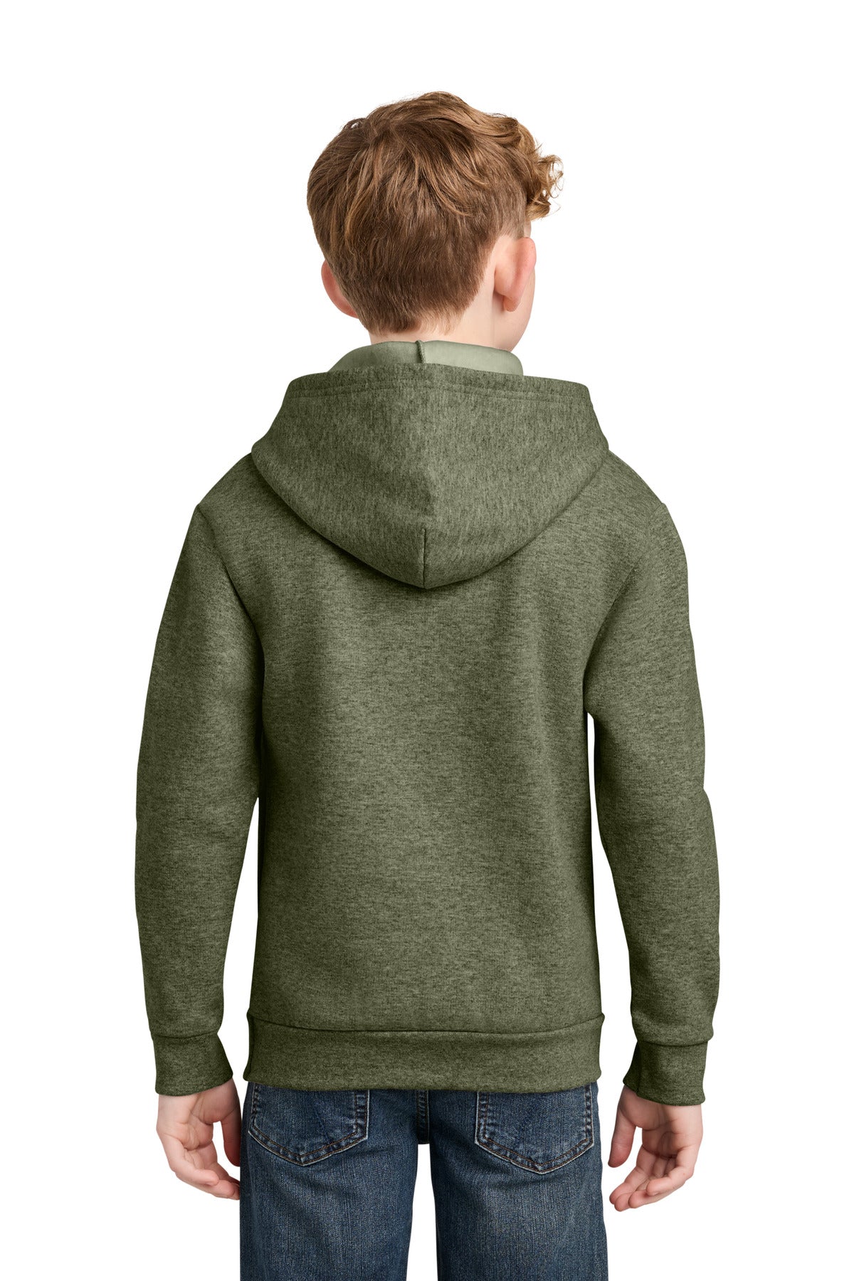 OlvDrabGnH Port & Co Youth Easy Fleece Pullover Hooded Sweatshirt PC68YH