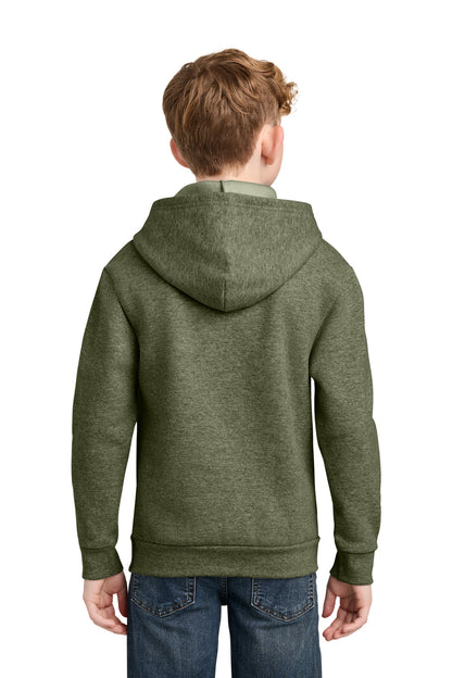 OlvDrabGnH Port & Co Youth Easy Fleece Pullover Hooded Sweatshirt PC68YH