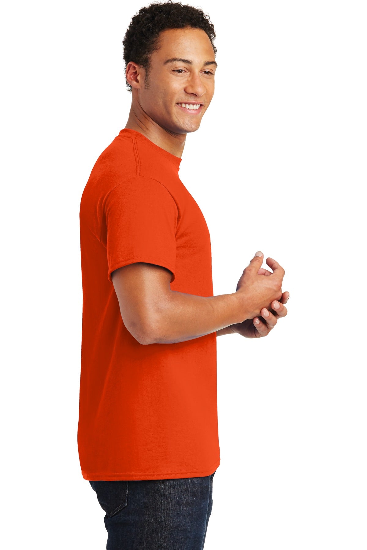 Orange Gildan DryBlend 50 Cotton/50 Poly T-Shirt. 8000 plain