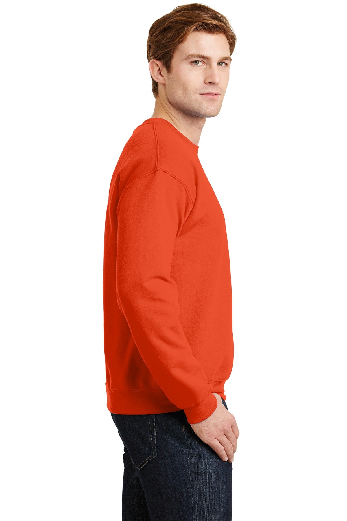 Orange Gildan Heavy Blend Crewneck Sweatshirt. 18000 plain