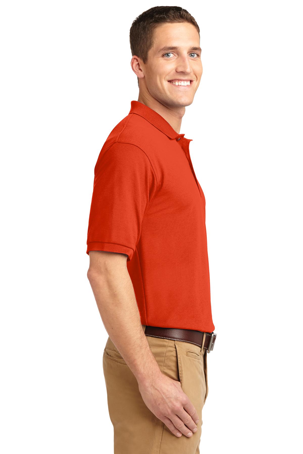 Orange Port Authority Silk Touch Polo K500 plain