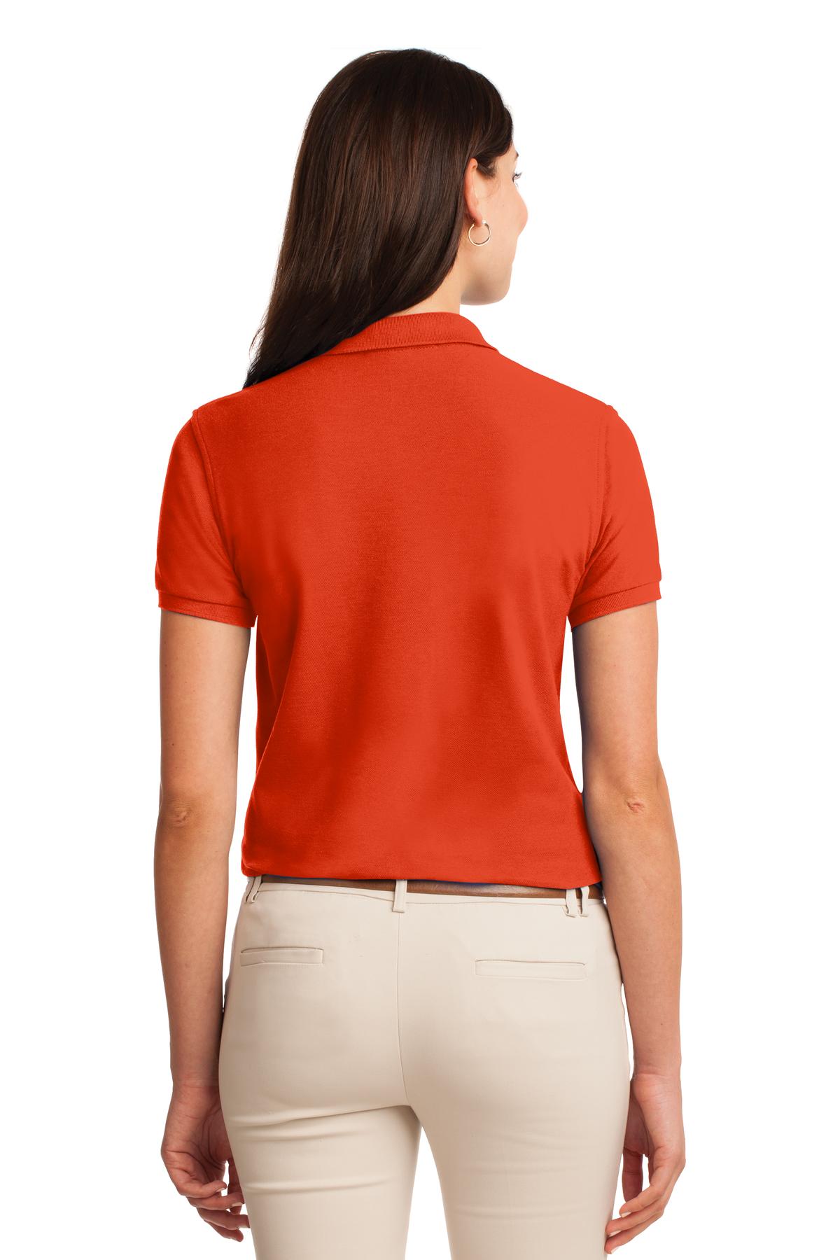 Orange Port Authority Women's Silk Touch Polo. L500 plain