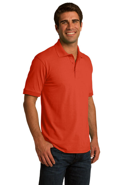 Orange Port & Co Core Blend Jersey Knit Polo. KP55 plain
