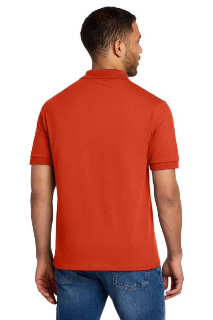 Orange Port & Co Core Blend Jersey Knit Polo. KP55 plain