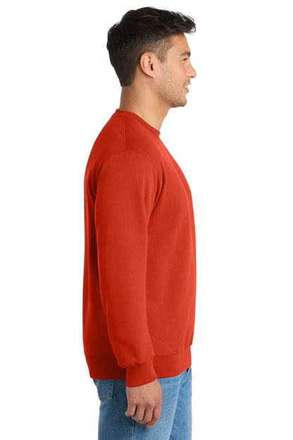 Orange Port & Co Essential Fleece Crewneck Sweatshirt. PC90 plain