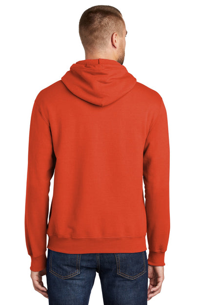 Orange Port & Co Tall Essential Fleece Pullover Hooded Sweatshirt. PC90HT plain