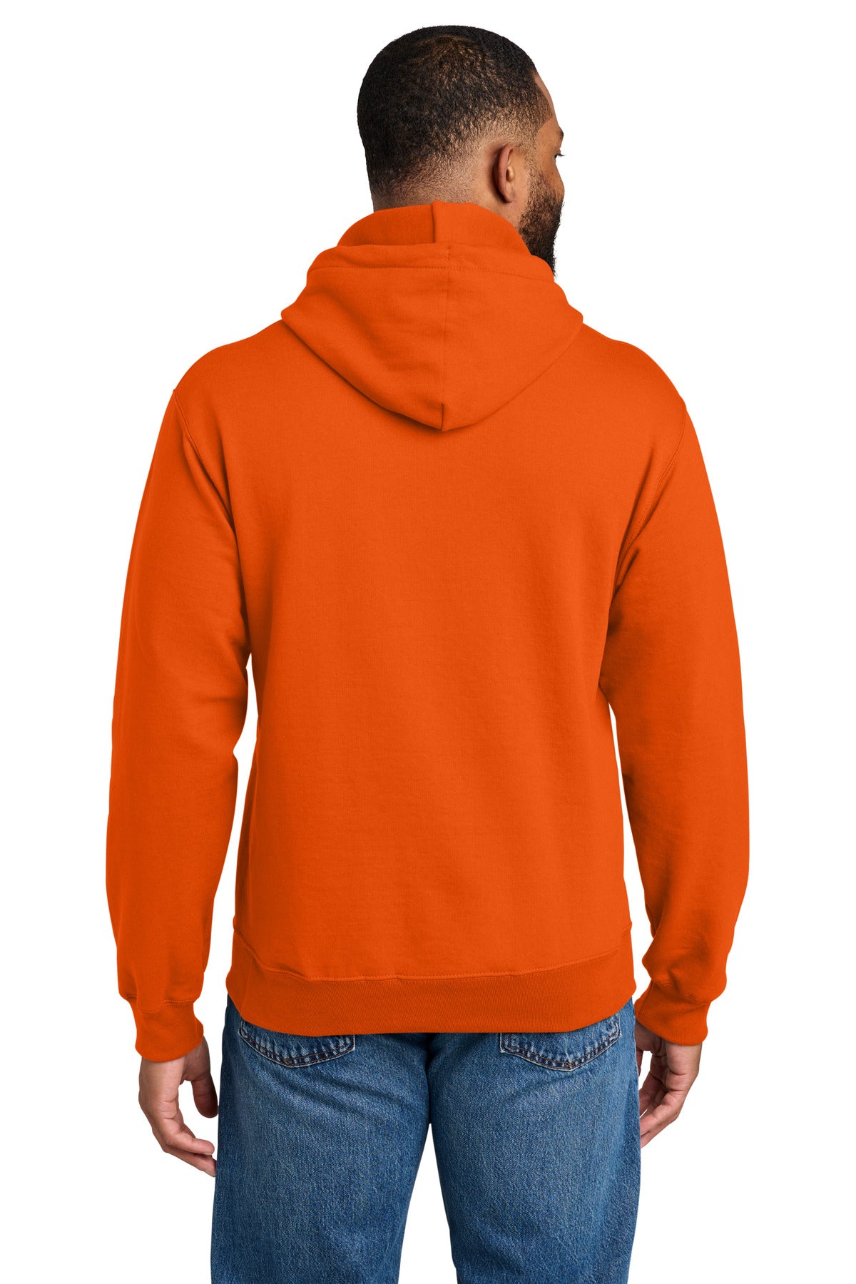 Orange Port & Co Tall Essential Fleece Pullover Hooded Sweatshirt. PC90HT plain
