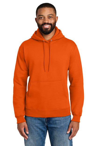 Orange Port & Co Tall Essential Fleece Pullover Hooded Sweatshirt. PC90HT plain