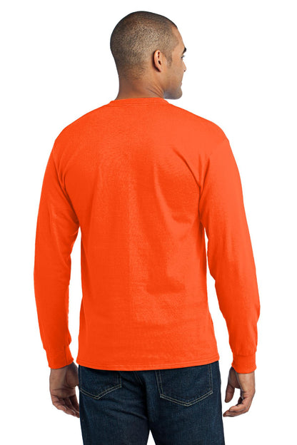 Orange Port & Co Tall Long Sleeve Core Blend Tee. PC55LST plain