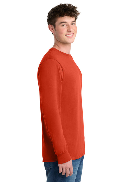 Orange Port & Co Tall Long Sleeve Core Blend Tee. PC55LST plain