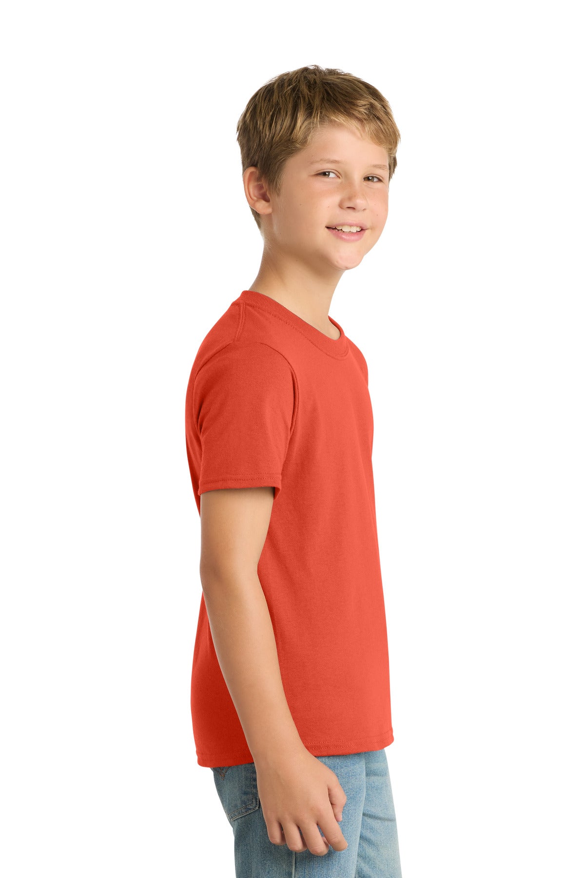 Orange Port & Co Youth Core Blend Tee. PC55Y plain