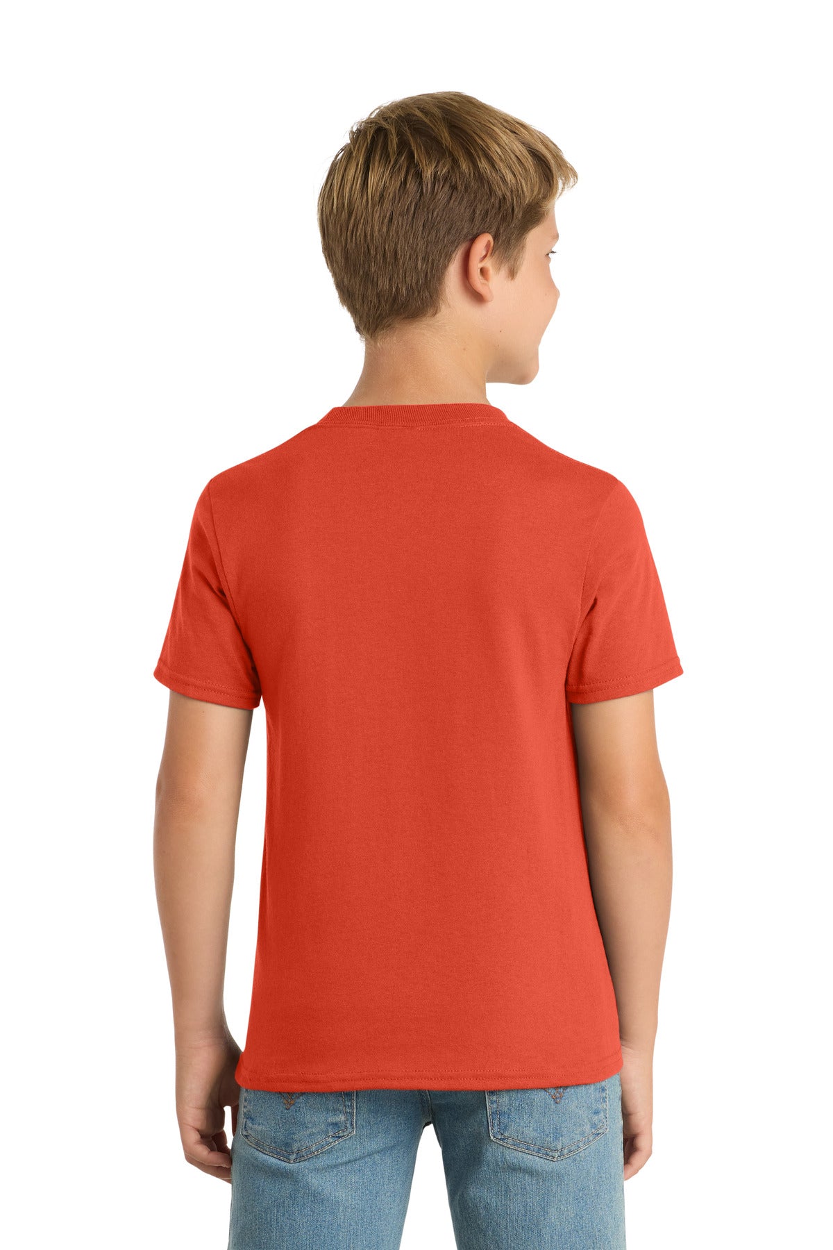 Orange Port & Co Youth Core Blend Tee. PC55Y plain