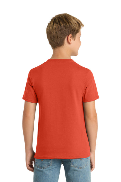 Orange Port & Co Youth Core Blend Tee. PC55Y plain