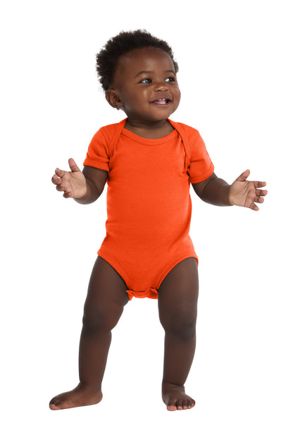 Orange Rabbit Skins Infant Short Sleeve Baby Rib Bodysuit. RS4400 plain