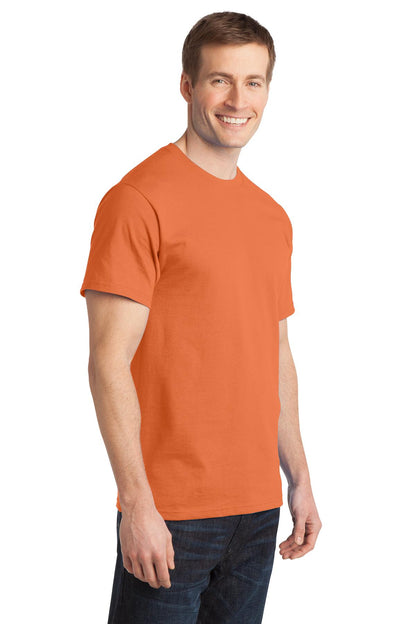 Orange Sherbet Port & Co Ring Spun Cotton Tee. PC150 plain