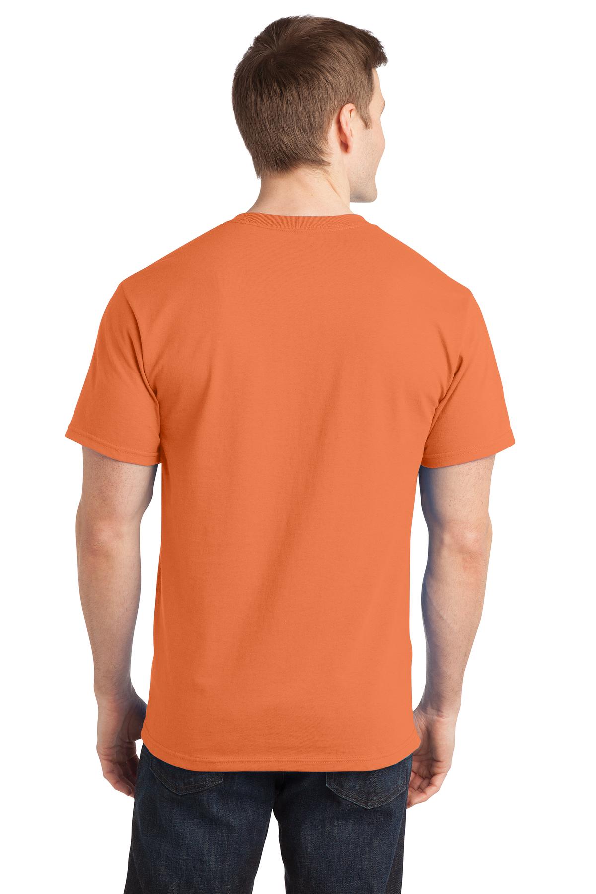 Orange Sherbet Port & Co Ring Spun Cotton Tee. PC150 plain