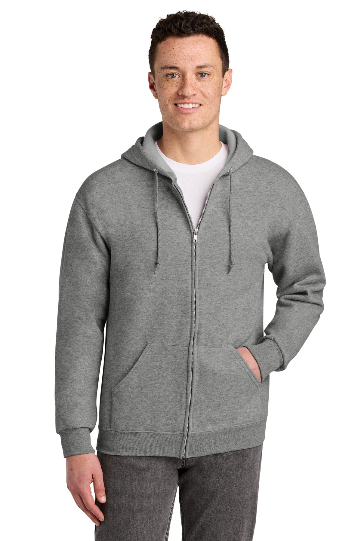 Oxford Jerzees - NuBlend Full-Zip Hooded Sweatshirt. 993M plain