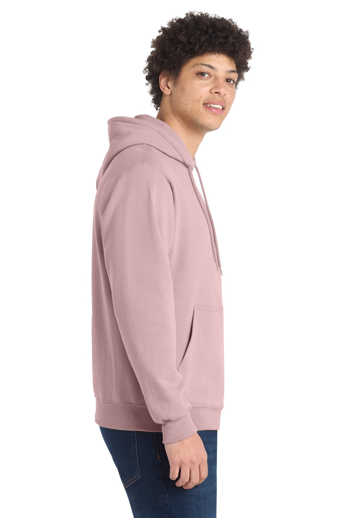 PaleBlush Port & Co Core Fleece Pullover Hooded Sweatshirt. PC78H
