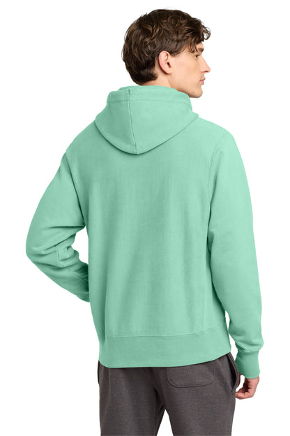 PaleSeafm Champion Reverse Weave Garment-Dyed Hooded Sweatshirt. GDS101 plain