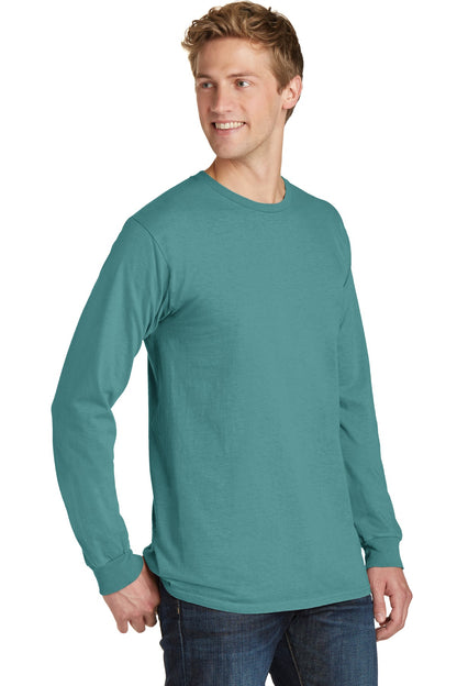 Peacock Port & Co Beach Wash Garment-Dyed Long Sleeve Tee PC099LS plain