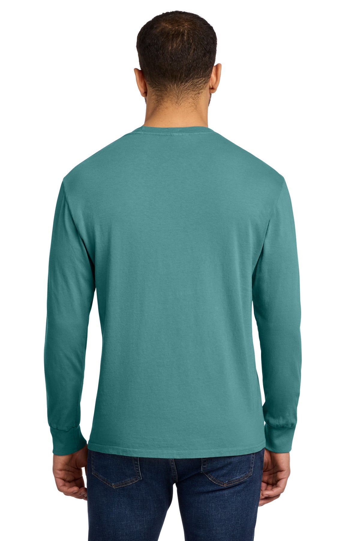Peacock Port & Co Beach Wash Garment-Dyed Long Sleeve Tee PC099LS plain