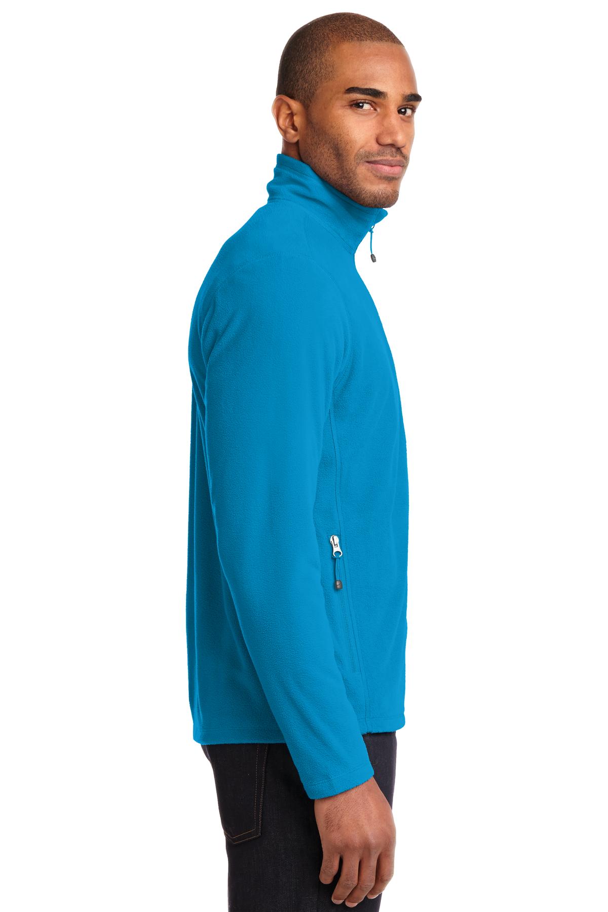 Peak Blue Eddie Bauer Full-Zip Microfleece Jacket. EB224 plain