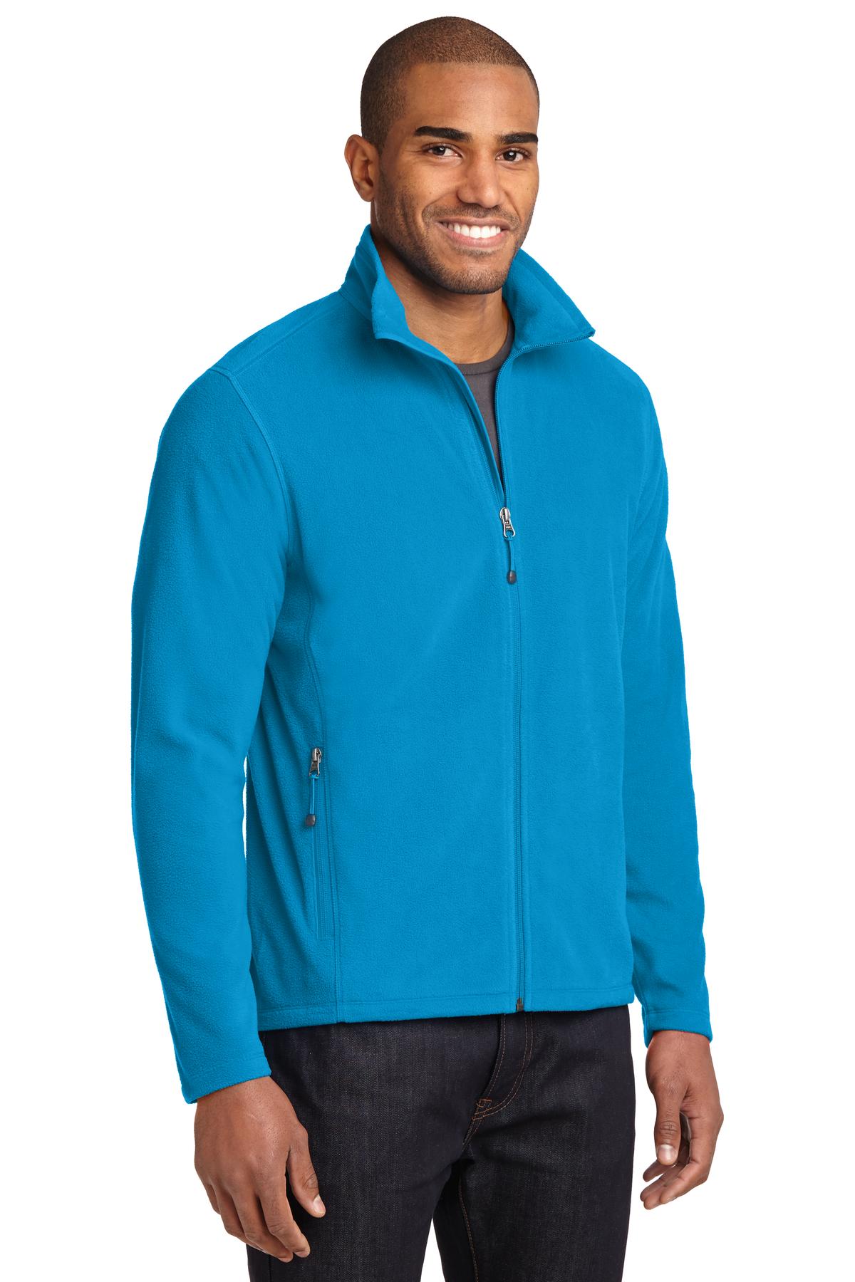 Peak Blue Eddie Bauer Full-Zip Microfleece Jacket. EB224 plain