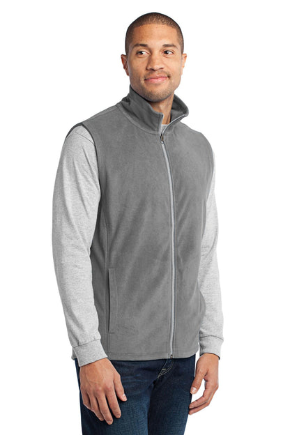 Pearl Grey Port Authority Microfleece Vest. F226 plain