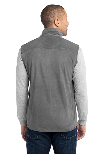 Pearl Grey Port Authority Microfleece Vest. F226 plain