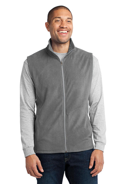 Pearl Grey Port Authority Microfleece Vest. F226 plain