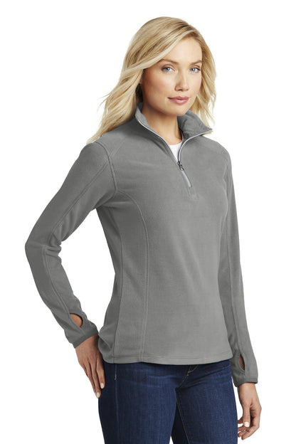 Pearl Grey Port Authority Women's Microfleece 1/2-Zip Pullover. L224 plain