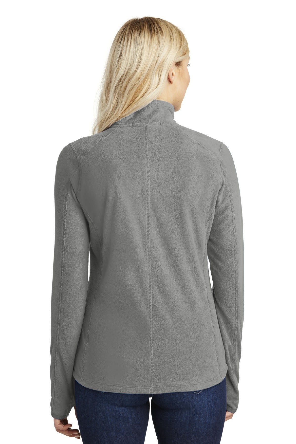 Pearl Grey Port Authority Women's Microfleece 1/2-Zip Pullover. L224 plain