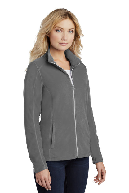 Pearl Grey Port Authority Women's Microfleece Jacket. L223 plain