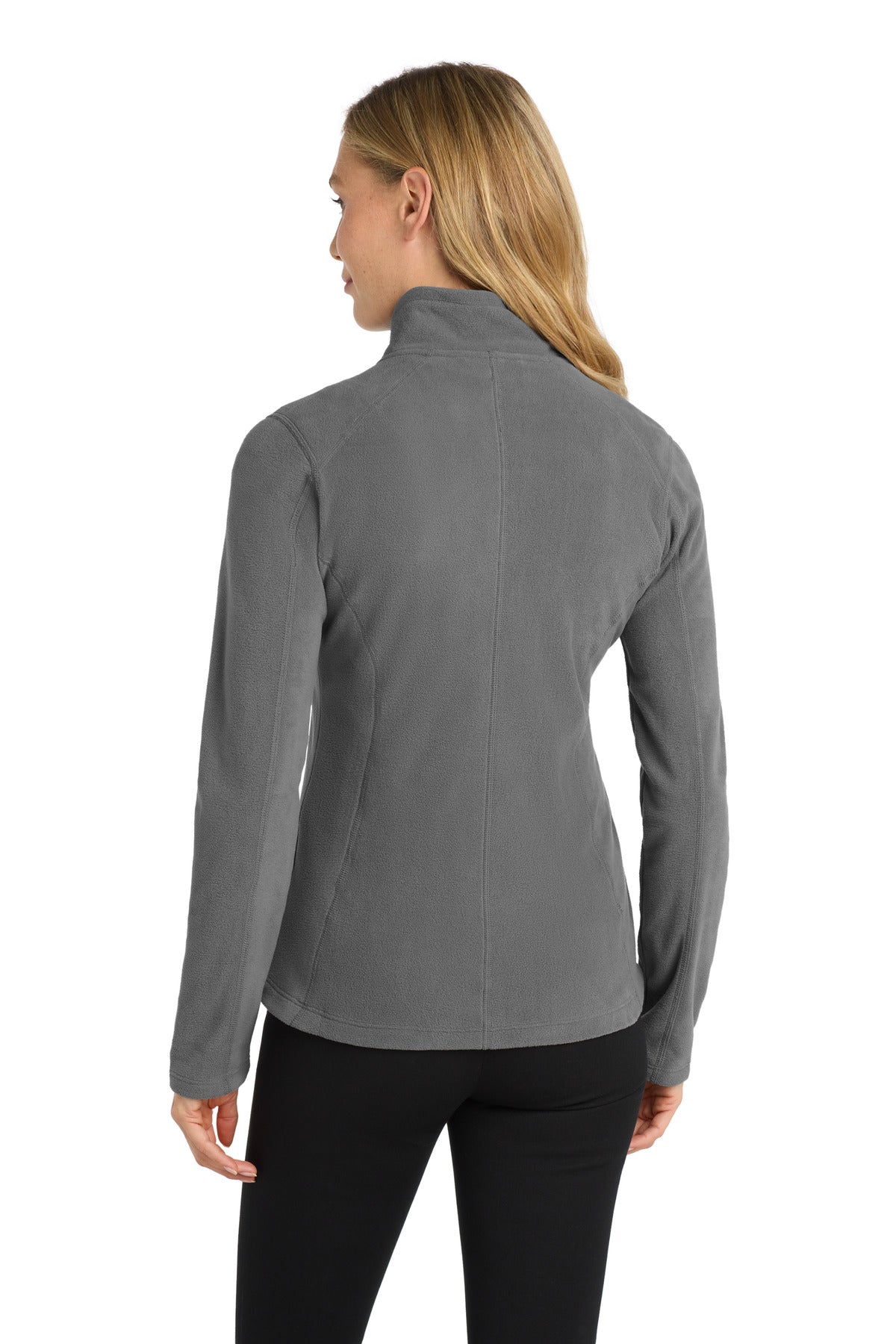 Pearl Grey Port Authority Women's Microfleece Jacket. L223 plain