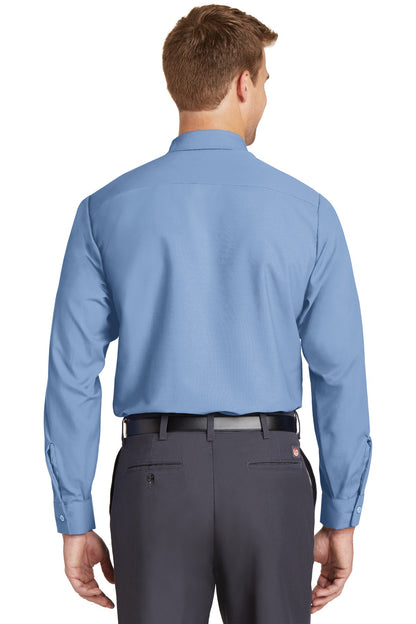 Petrol Blue Red Kap Long Sleeve Industrial Work Shirt. SP14 plain