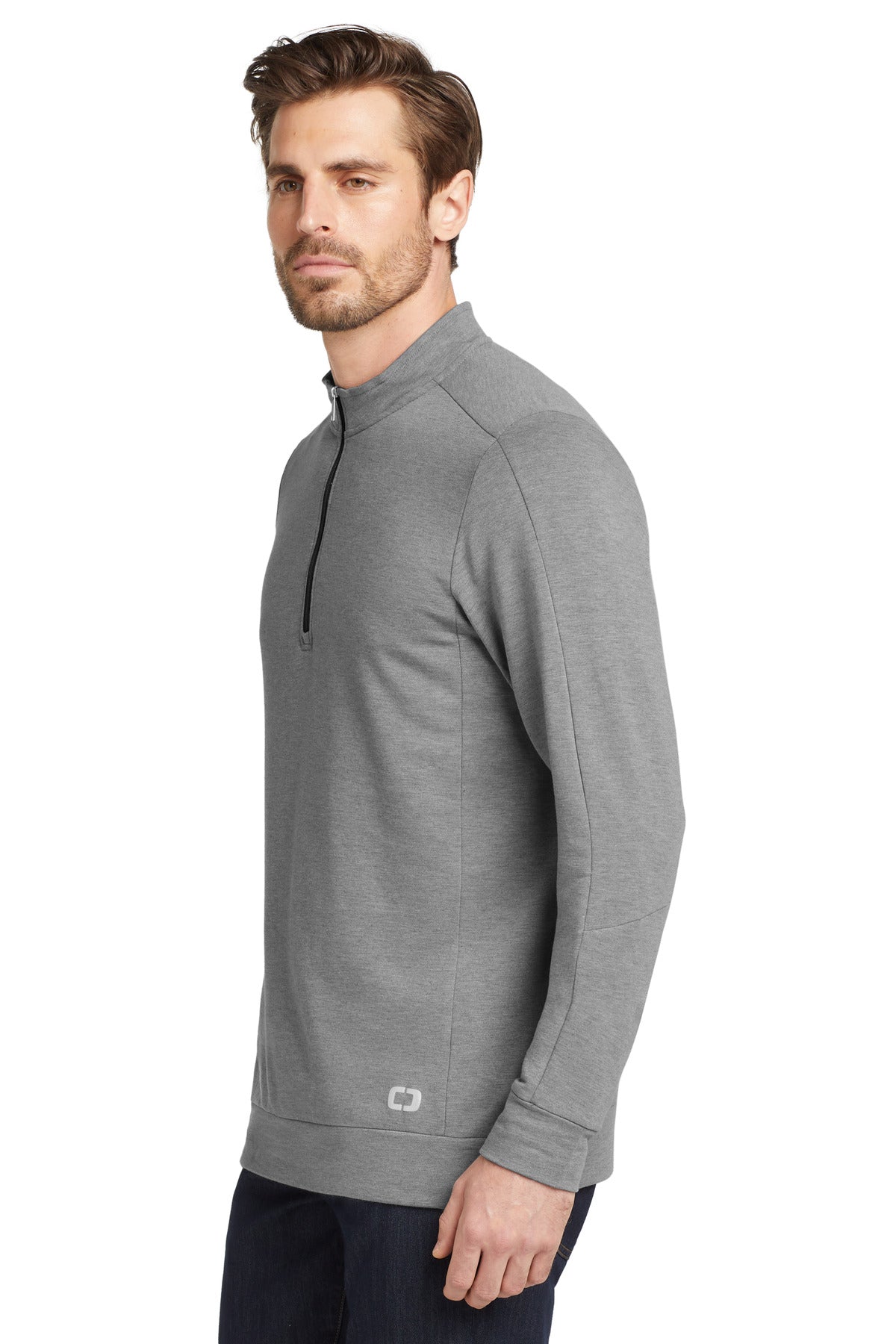 Petrol Grey He OGIO Luuma 1/2-Zip Fleece. OG813 plain