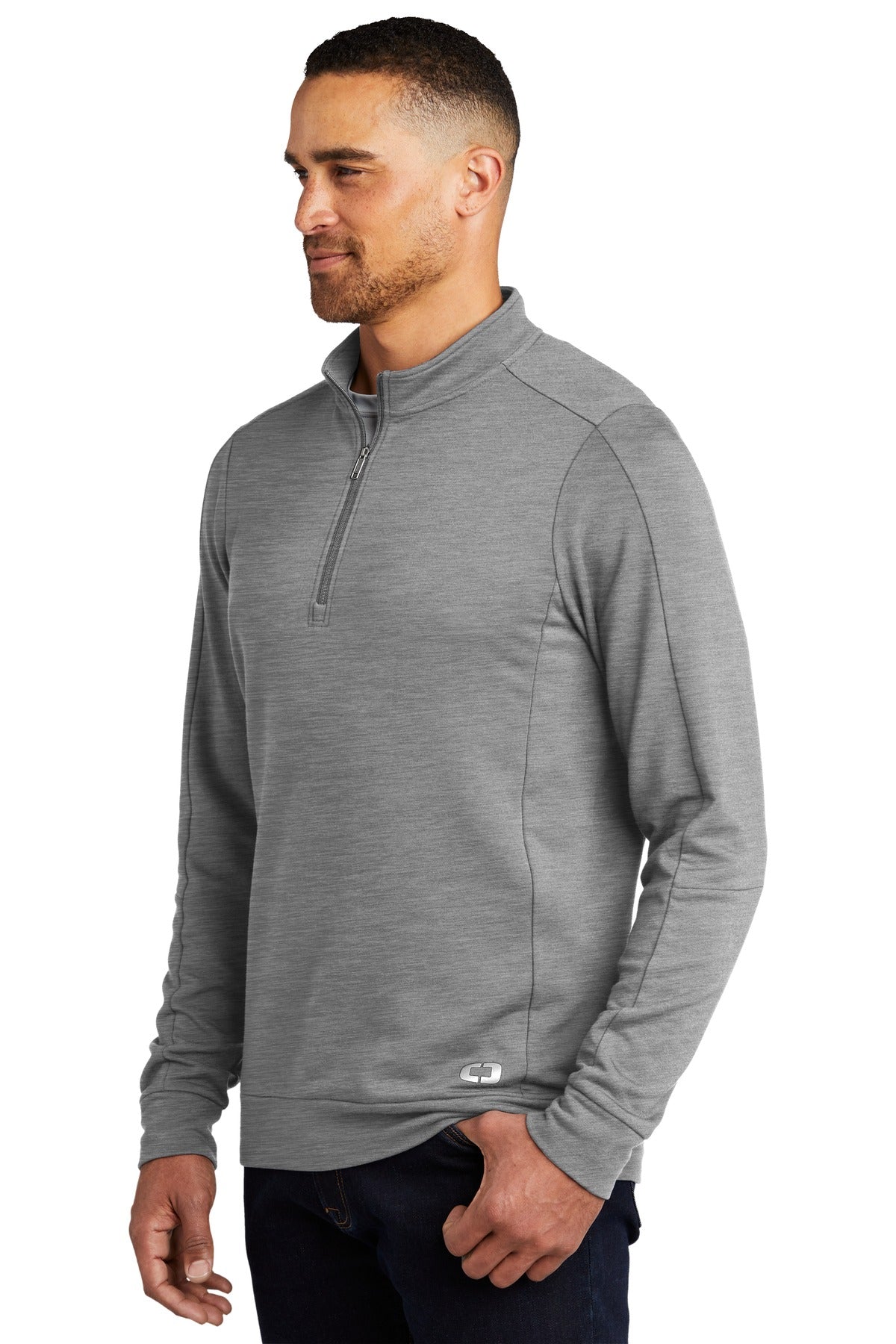 Petrol Grey He OGIO Luuma 1/2-Zip Fleece. OG813 plain