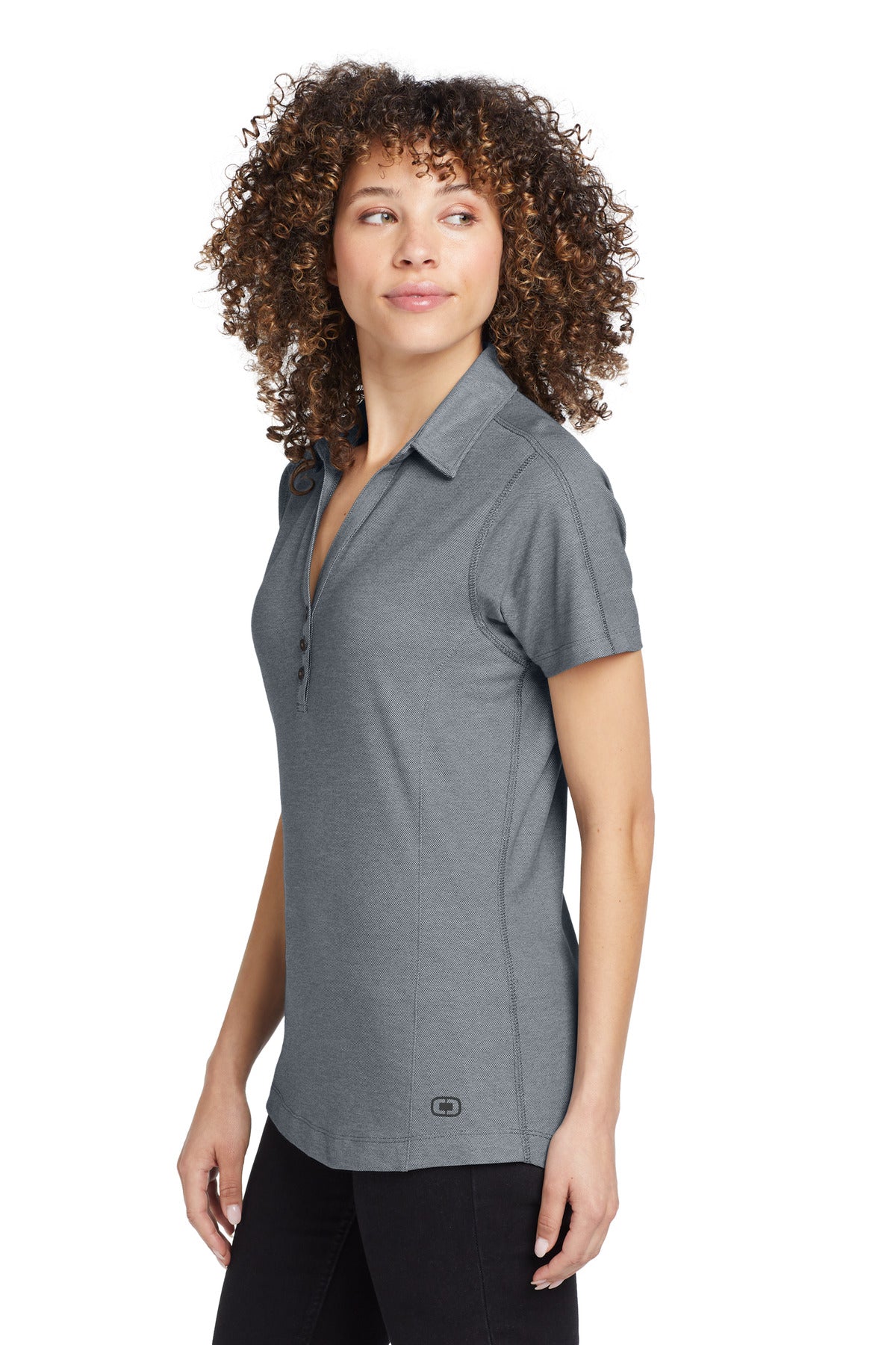 Petrol Grey OGIO Women's Onyx Polo. LOG126 plain