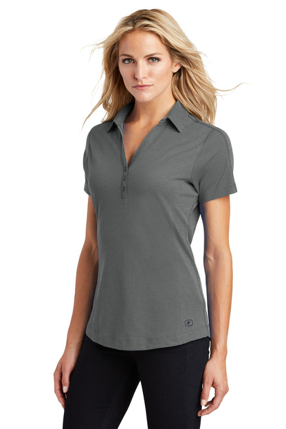 Petrol Grey OGIO Women's Onyx Polo. LOG126 plain