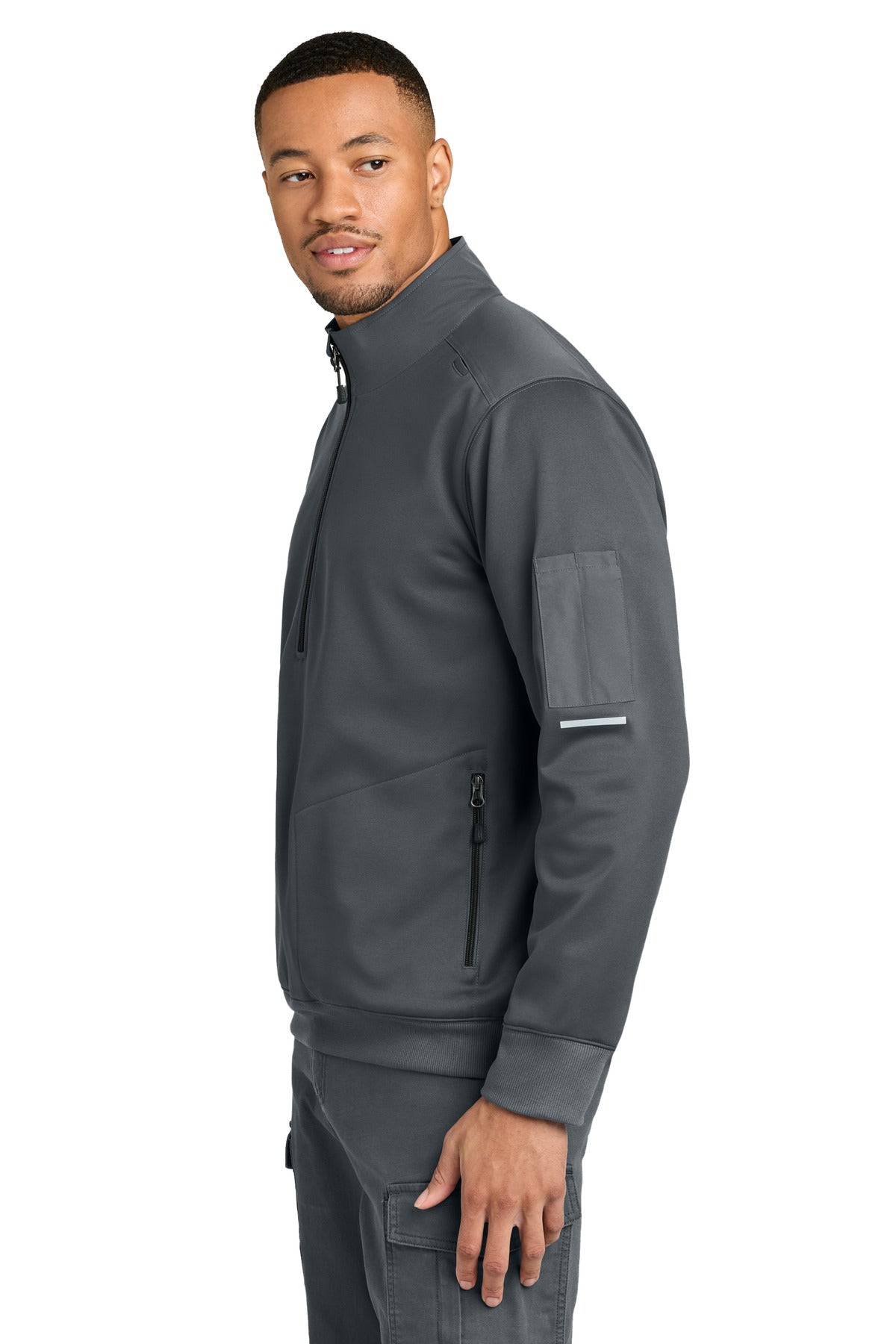 Pewter Carhartt FLD & RSCU 1/2-Zip Mid-Layer CTC86912 plain