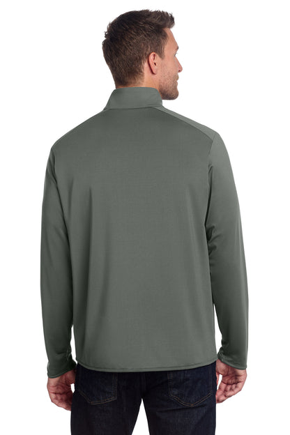 Pewter Port Authority Accord Stretch Fleece Full-Zip K595 plain