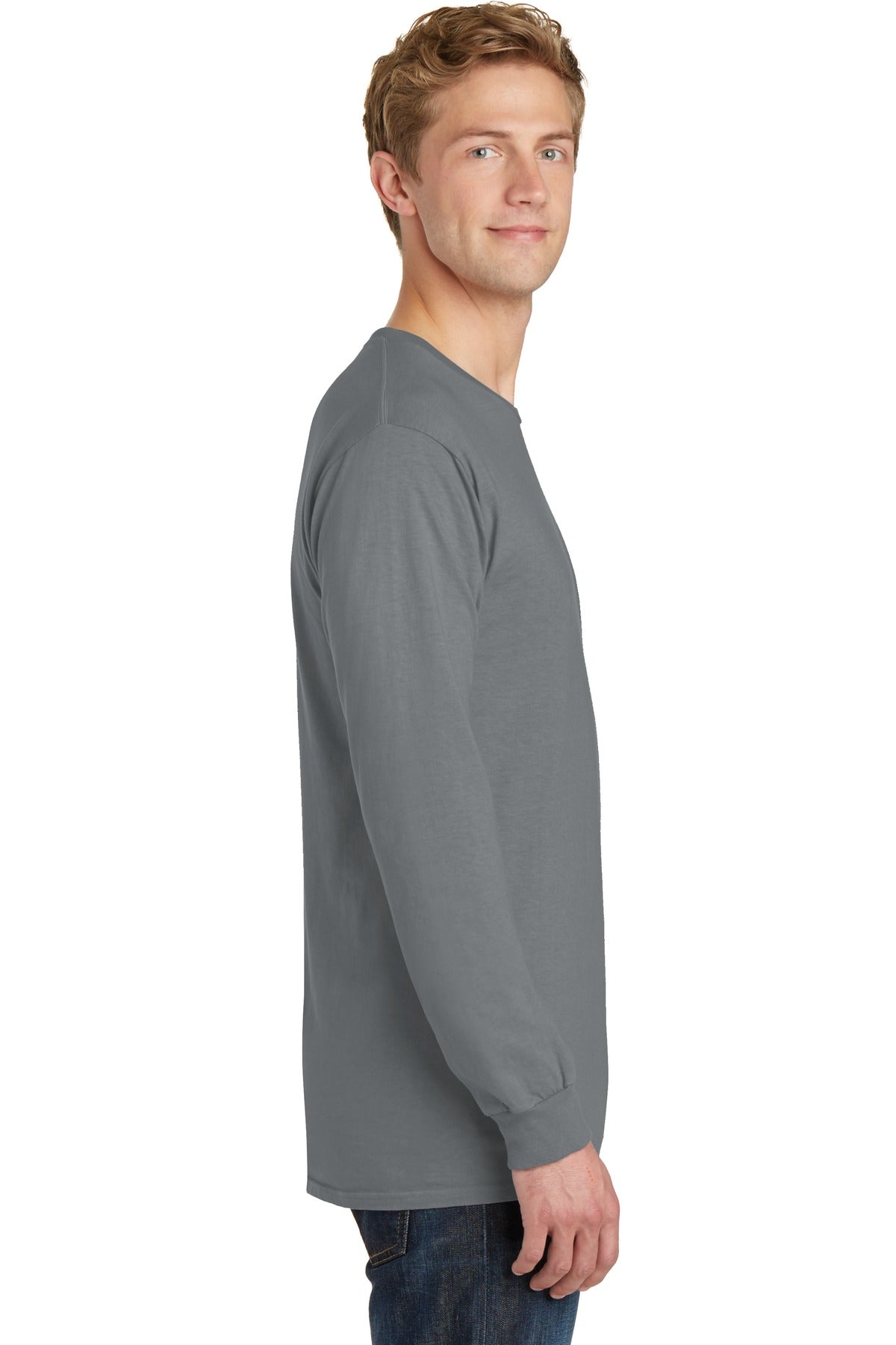 Pewter Port & Co Beach Wash Garment-Dyed Long Sleeve Tee PC099LS plain