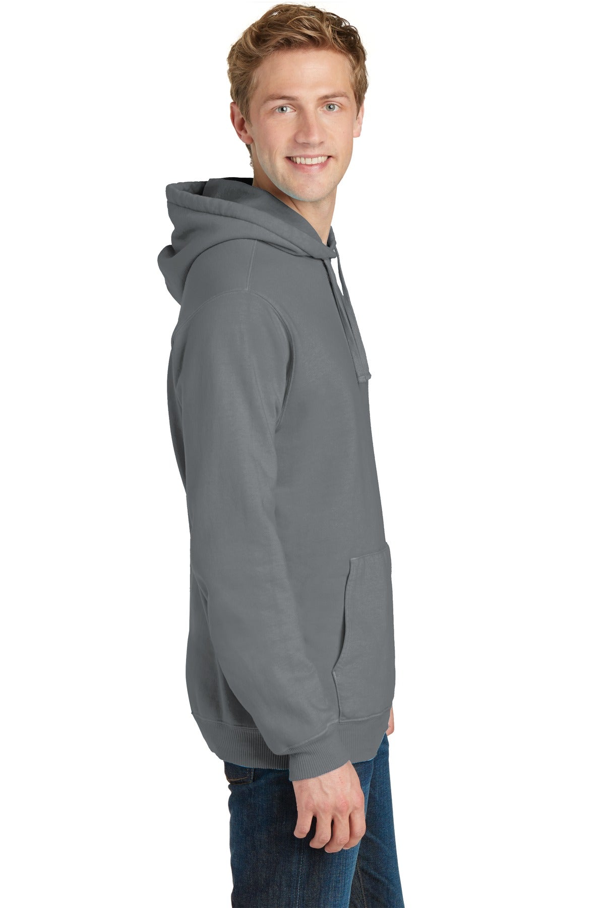 Pewter Port & Co Beach Wash Garment-Dyed Pullover Hooded Sweatshirt. PC098H plain