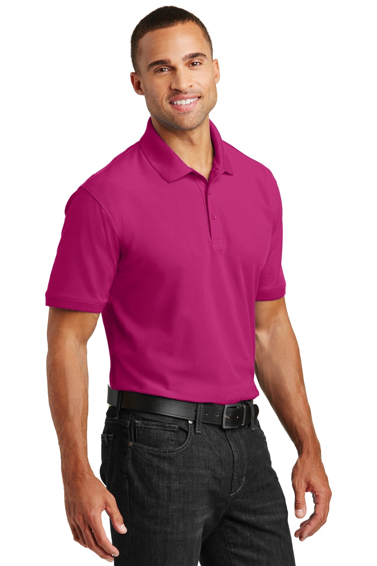 Pink Azalea Port Authority Core Classic Pique Polo. K100 plain