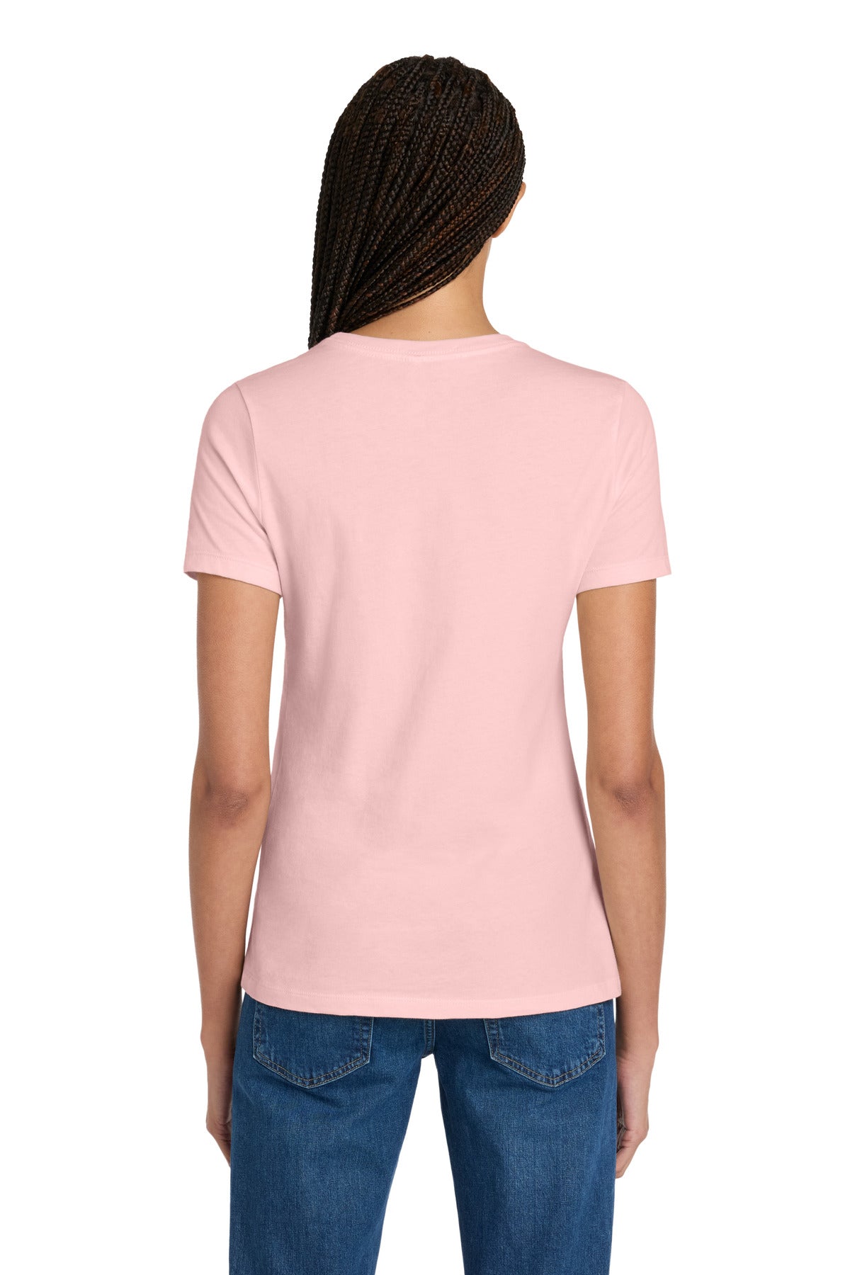 Pink BELLA+CANVAS Women's Relaxed Jersey Short Sleeve Tee. BC6400 plain
