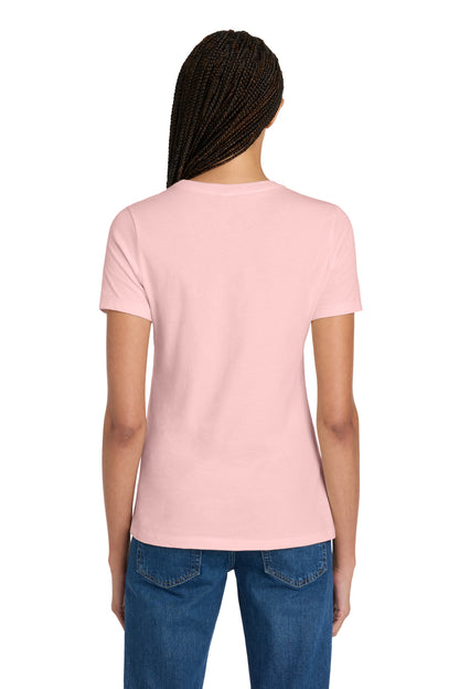Pink BELLA+CANVAS Women's Relaxed Jersey Short Sleeve Tee. BC6400 plain