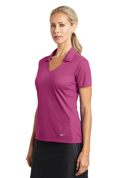 Pink Fire Nike Women's Dri-FIT Vertical Mesh Polo. 637165 plain